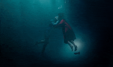 Shape of Water ending kiss underwater