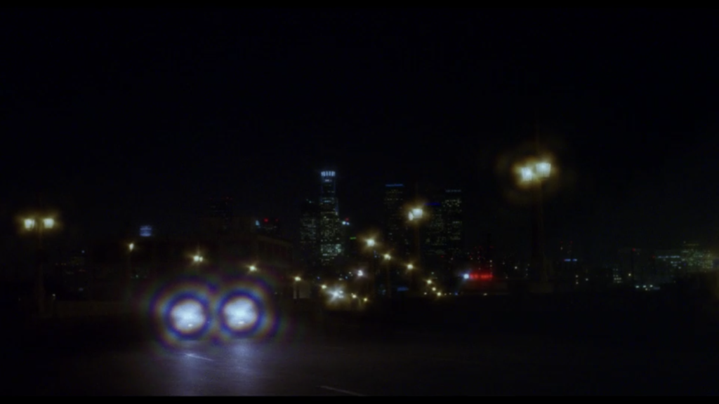 Mulholland Drive car taxi street lights Los Angeles
