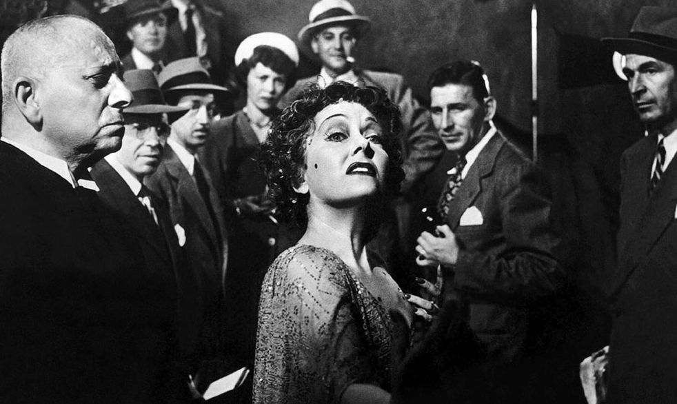 Norma Desmond walks towards the camera at the end of Sunset Boulevard