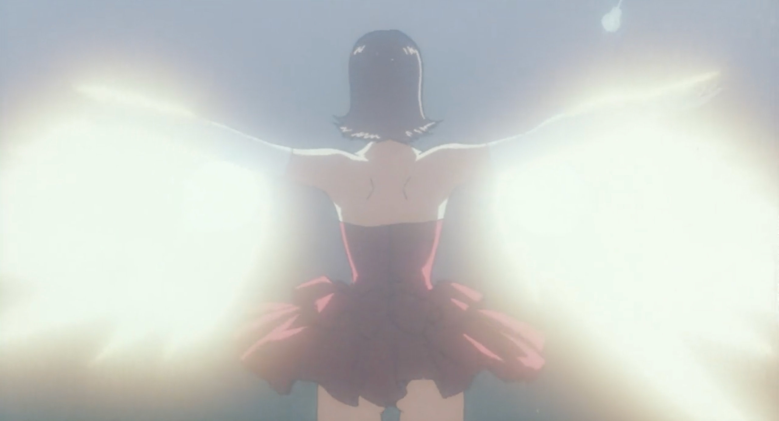Rumi stands in front of a truck's lights in Perfect Blue