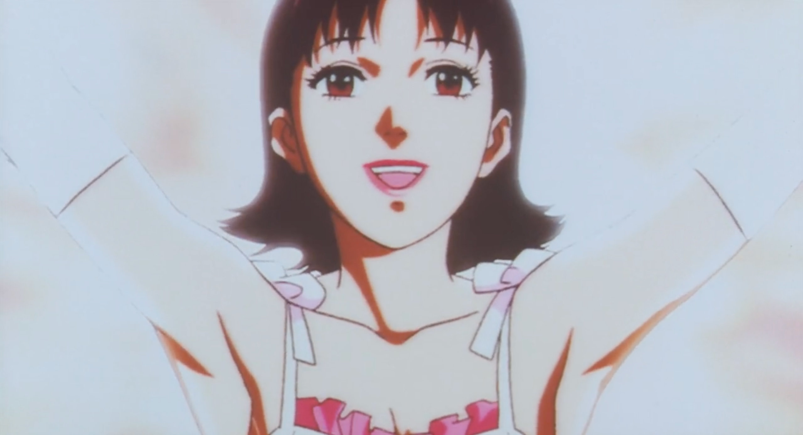 Mima poses for a crowd in Perfect Blue