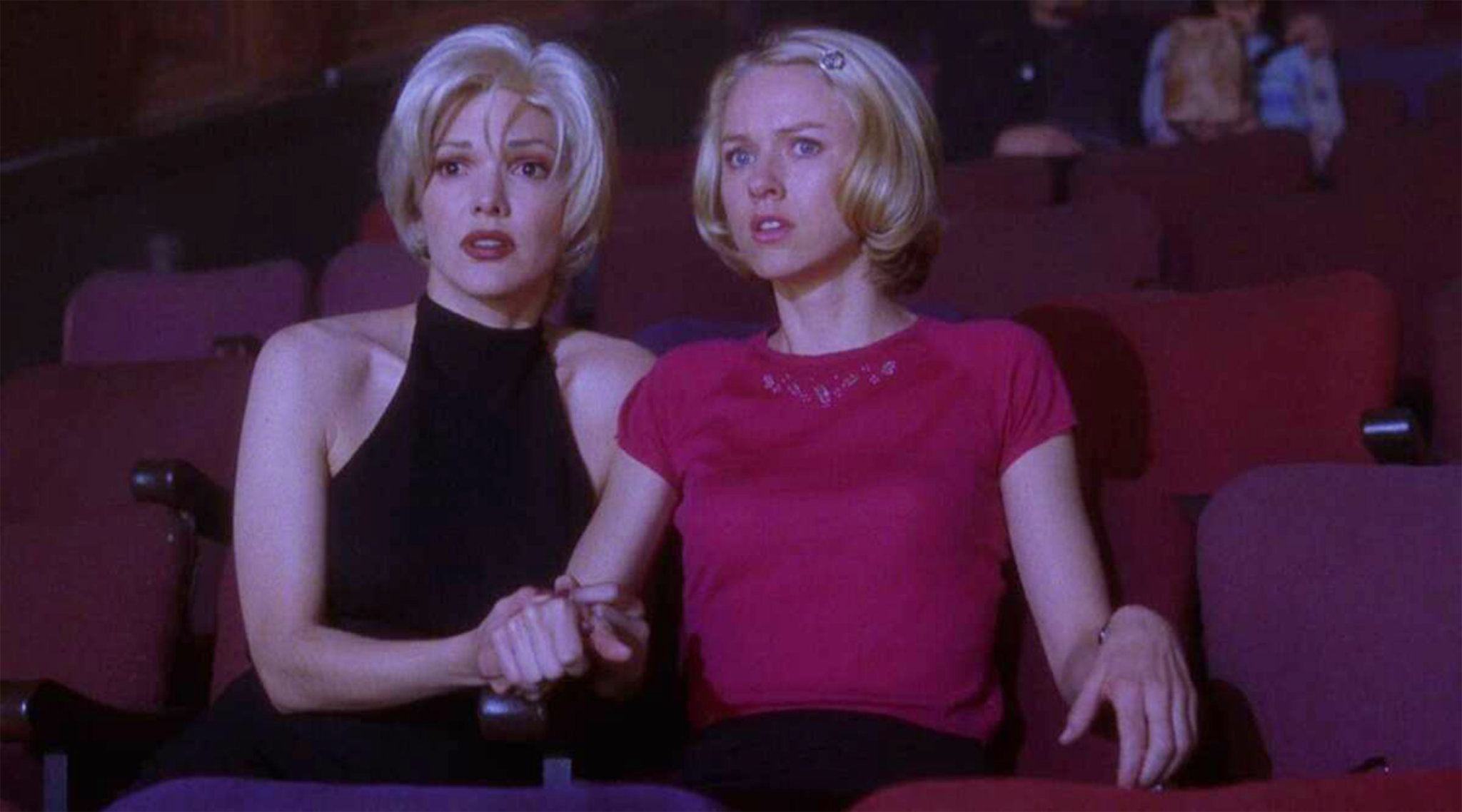 Betty and Rita watch a performance a Club Silencio in Mulholland Drive
