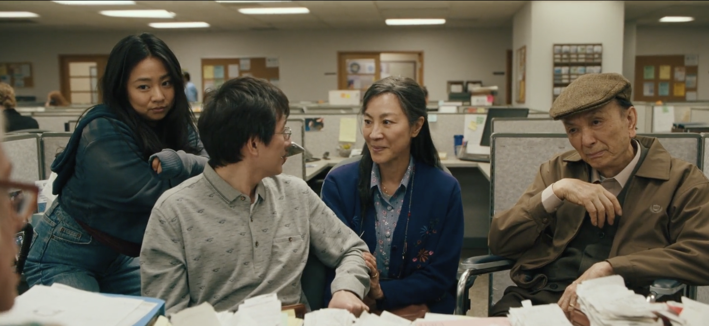 Evelyn Joy Waymond Gong Gong sit together as a united family in the tax office. 