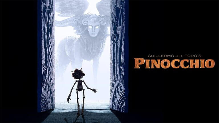 Guillermo del Toro's Pinocchio door sphinx