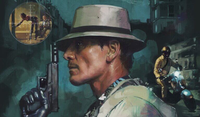 A man in a hat holds a weapon