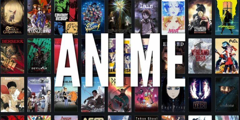 A collection of anime posters.