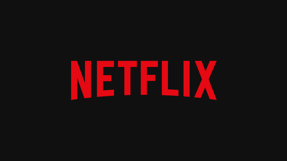 The Netflix logo on a black background