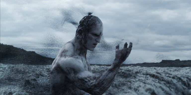 An Engineer begins to disintegrate from ingesting the black liquid.