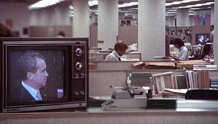 The office of the Washington Post in the 1970s