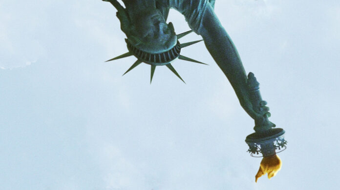 The Statue of Liberty seen upside down