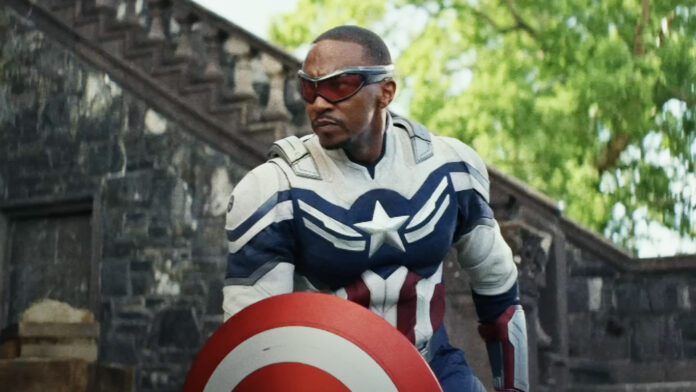 Captain America Sam Wilson stands ready in his suit